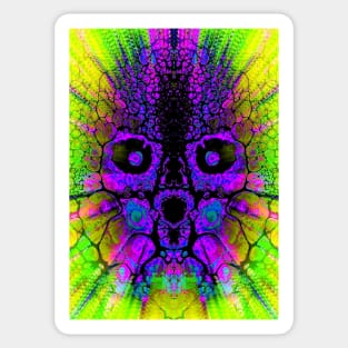 "Technicolor Skull" Sticker